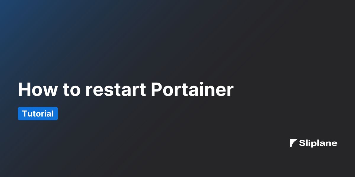 Wie du Portainer neu startest