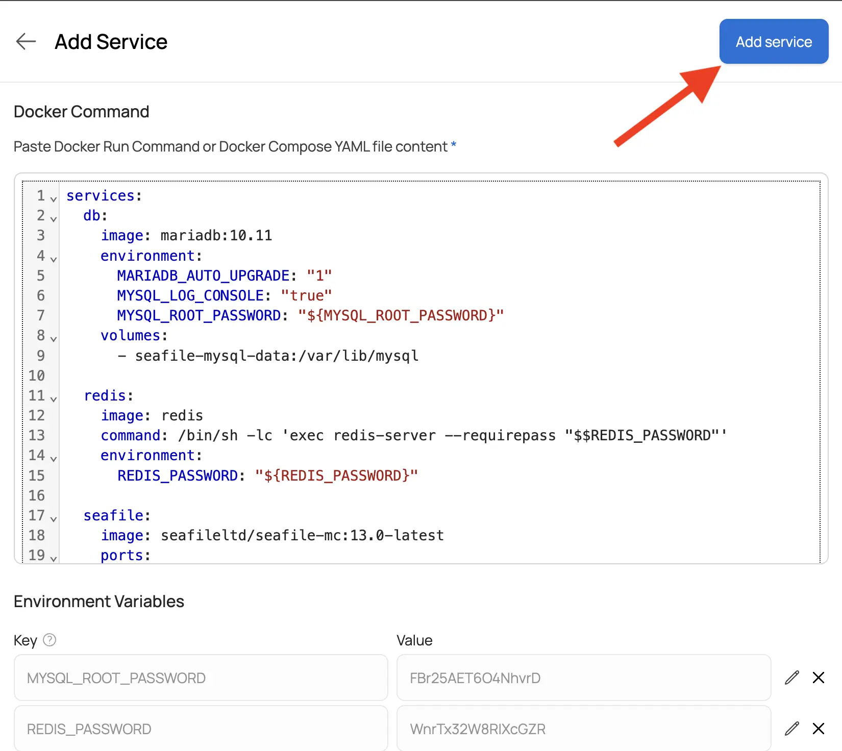 Compose File mit Environment Variables