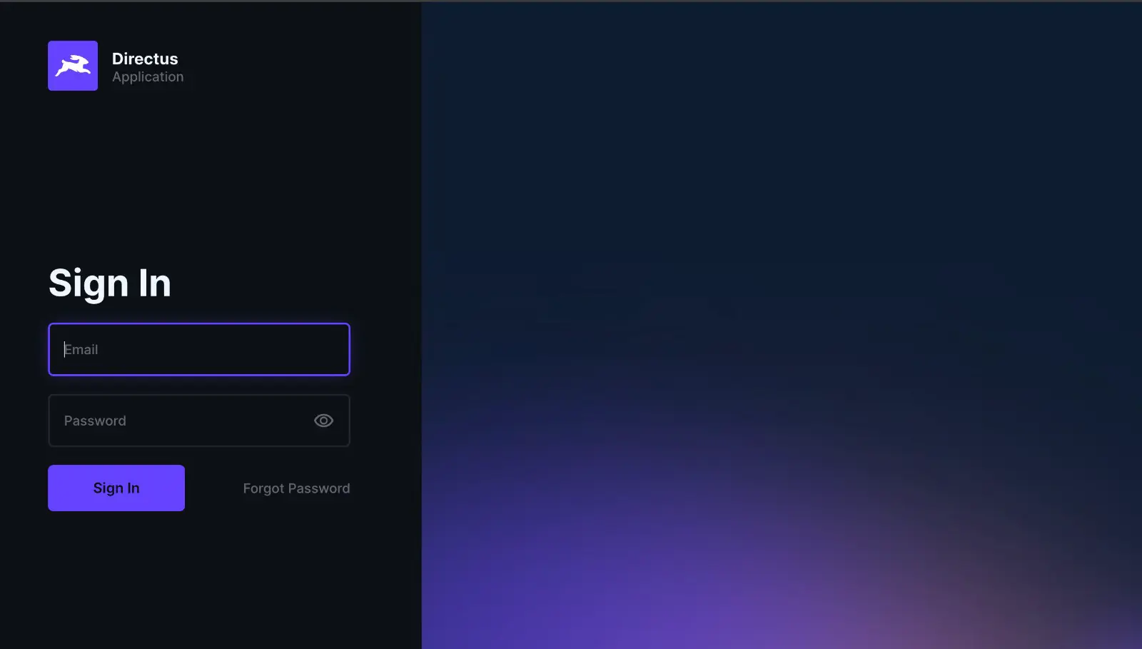 Directus dashboard view