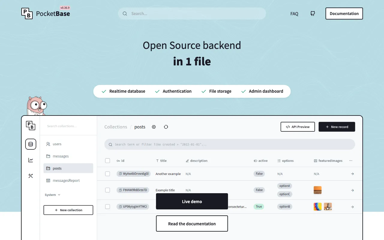 PocketBase Landing Page